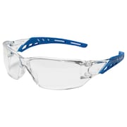 ERB SAFETY Kick Safety Glasses, Blue Temples, Clear Anti-Fog Lenses 17506